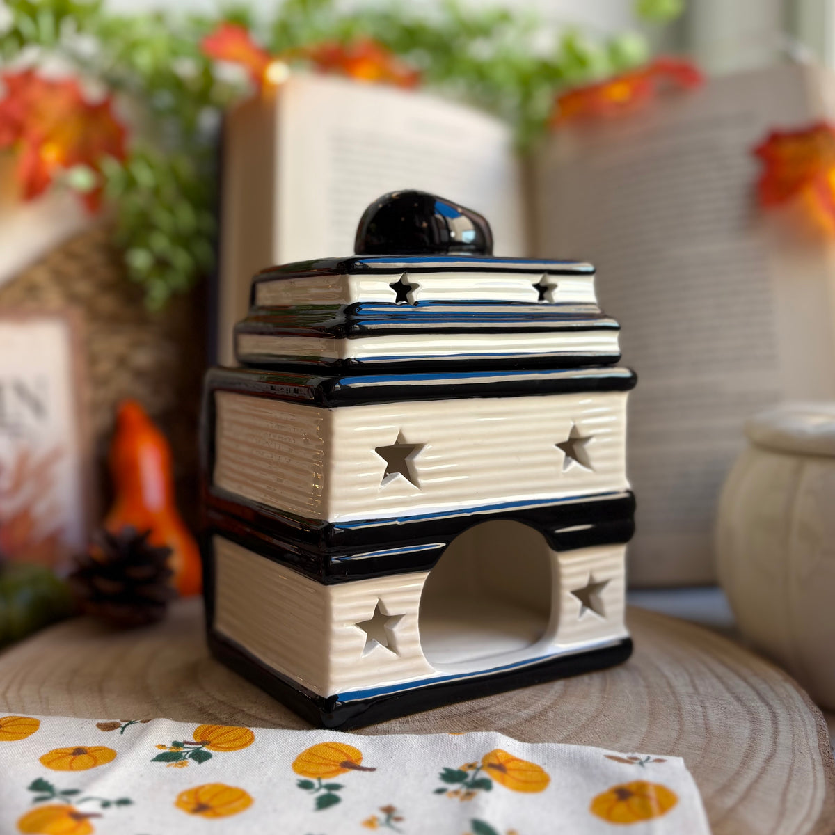Haunted Bookshop · Quemador de cerámica para wax melts