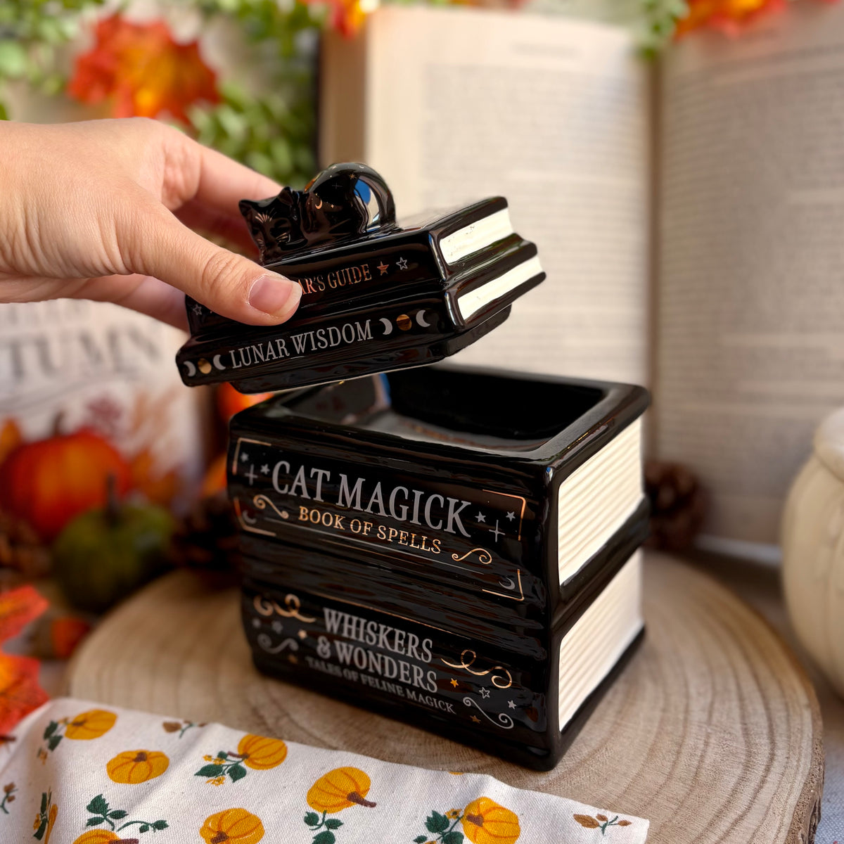 Haunted Bookshop · Quemador de cerámica para wax melts
